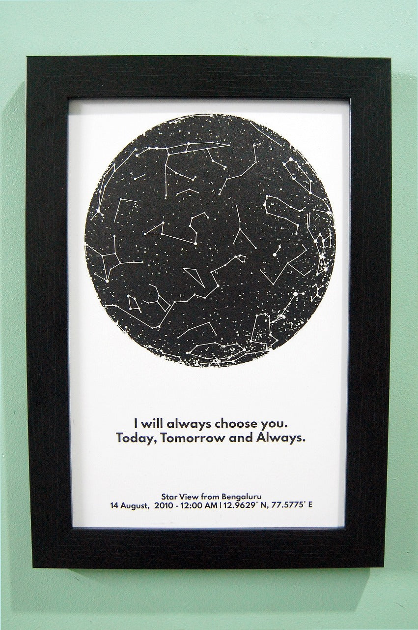 Custom Star Map - Black & White Classic - Photo Frame
