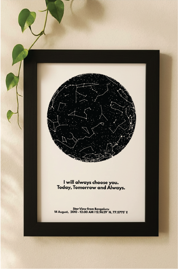 Custom Star Map - Black & White Classic - Photo Frame